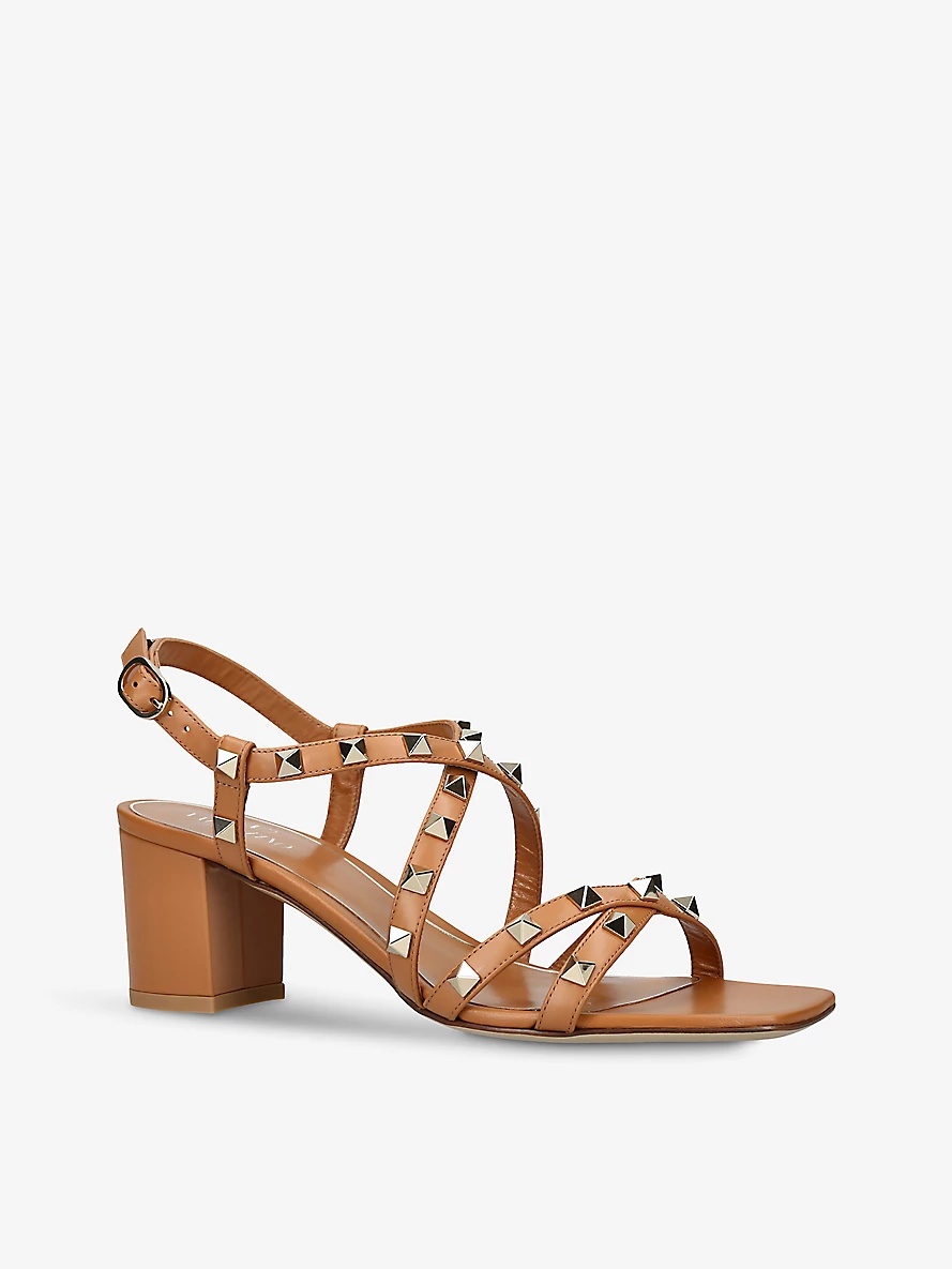 Rockstud 60 stud-embellished leather heeled sandals - 3