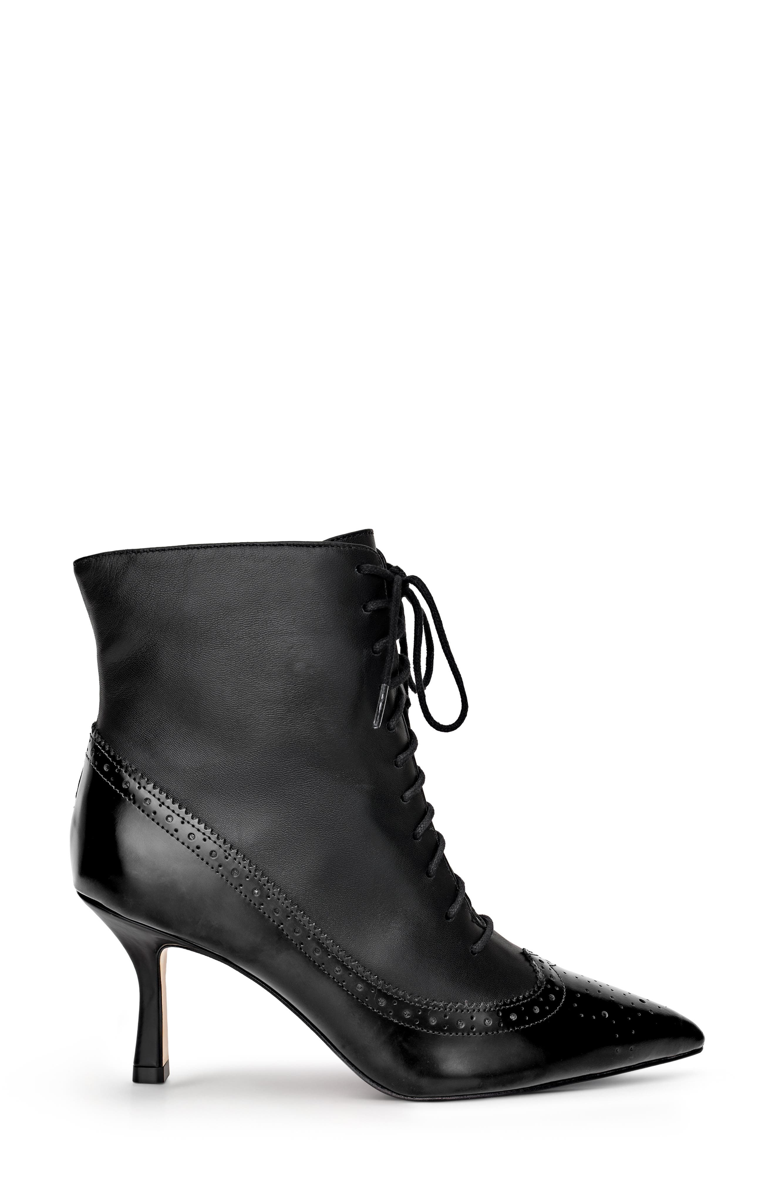 L'AGENCE Fayette Lace-Up Bootie in Black Leather at Nordstrom - 3