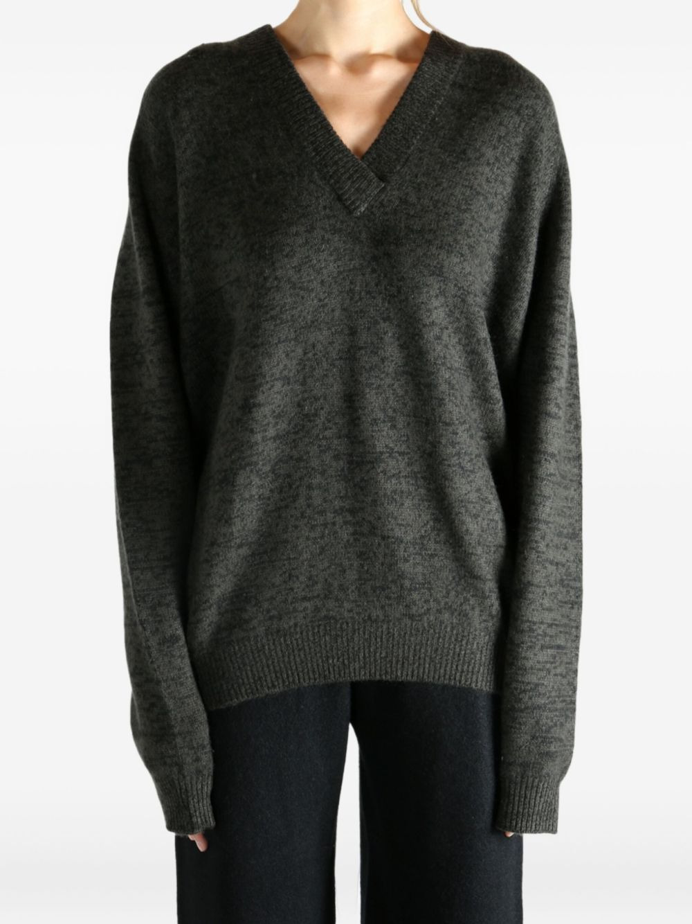 V-neck mélange sweater - 3