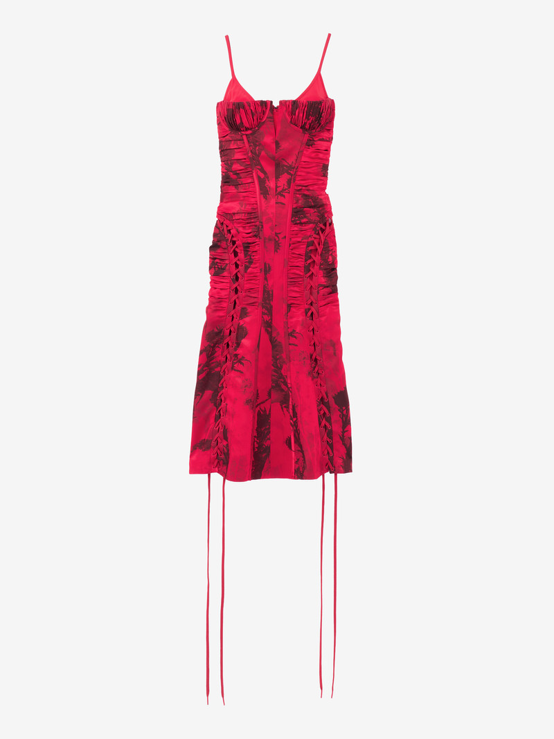 Alexander McQueen Floral Jacquard Corset Dress outlook