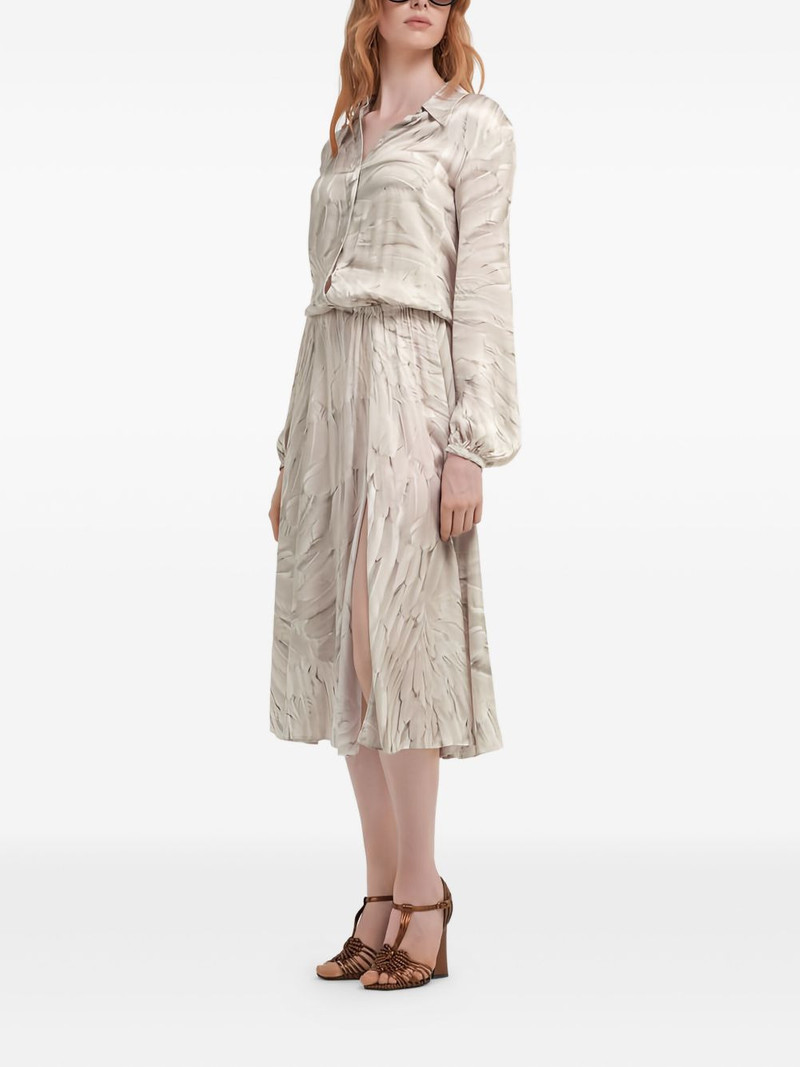 feather-print midi shirt dress 3