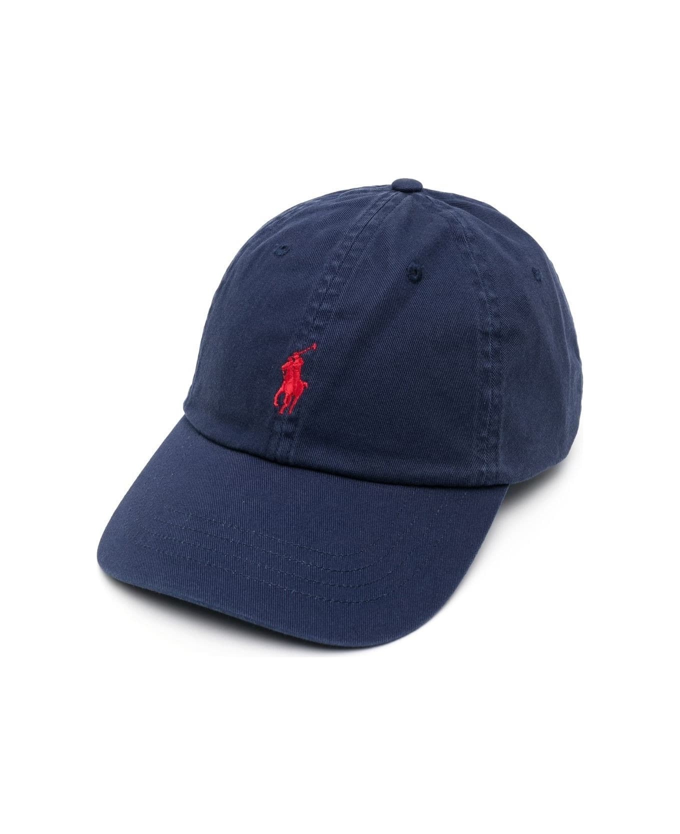 Night Blue Baseball Hat With Red Pony - 1