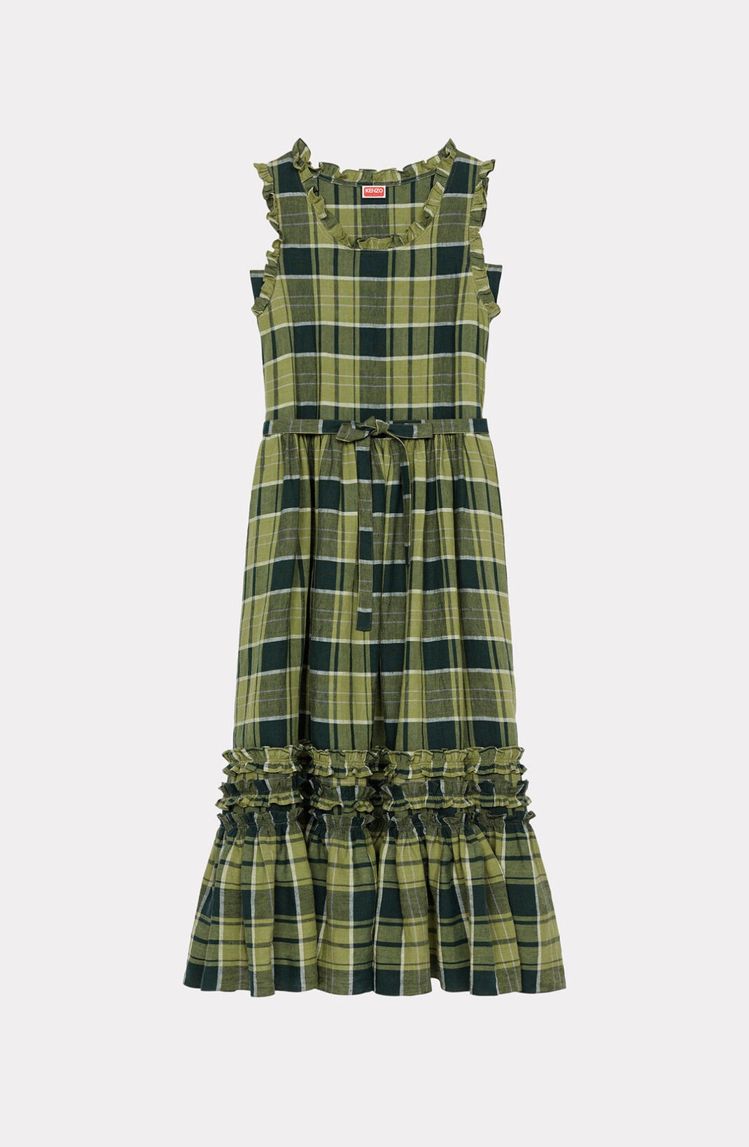 Checked linen dress - 1