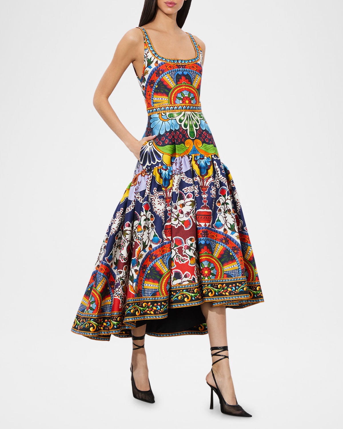 Diana Sleeveless Structured Midi Dress - 4