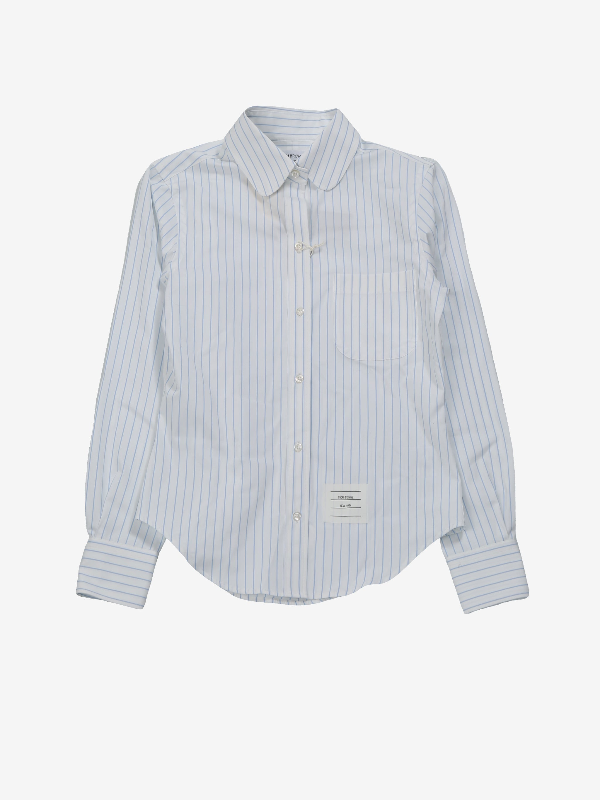 THOM BROWNE - Women Classic Long Sleeve Round Collar Shirt - 4
