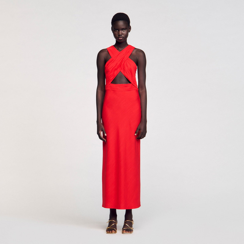 Sandro MAXI WRAPAROUND DRESS outlook
