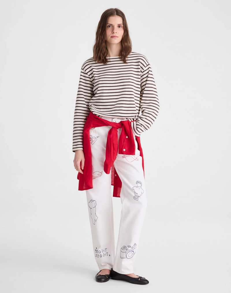 Striped Boatneck Long-Sleeve Tee 3