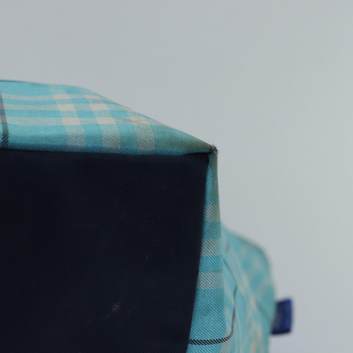 Burberry Nova Check Blue Label Tote Bag Nylon Light Blue Silver - 13