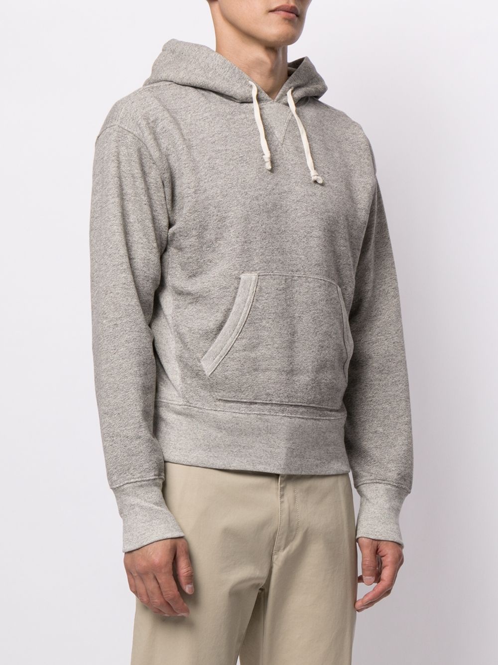 rib-edge drawstring hoodie - 3