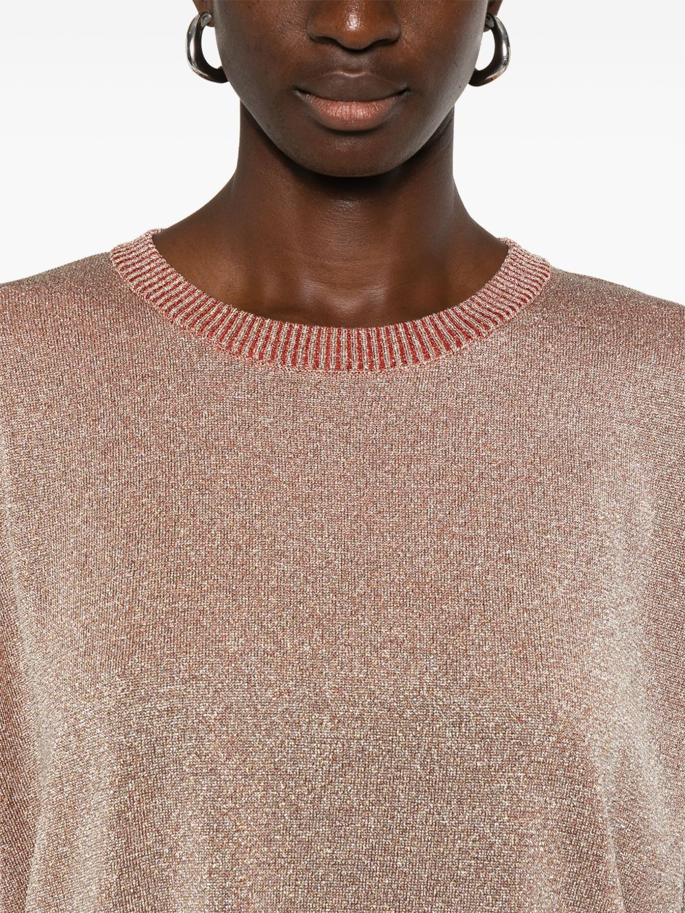 metallic-effect side-split top - 5