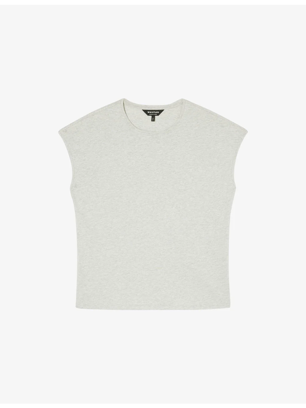 Round-Neck Cap-Sleeve Cotton T-Shirt - 1