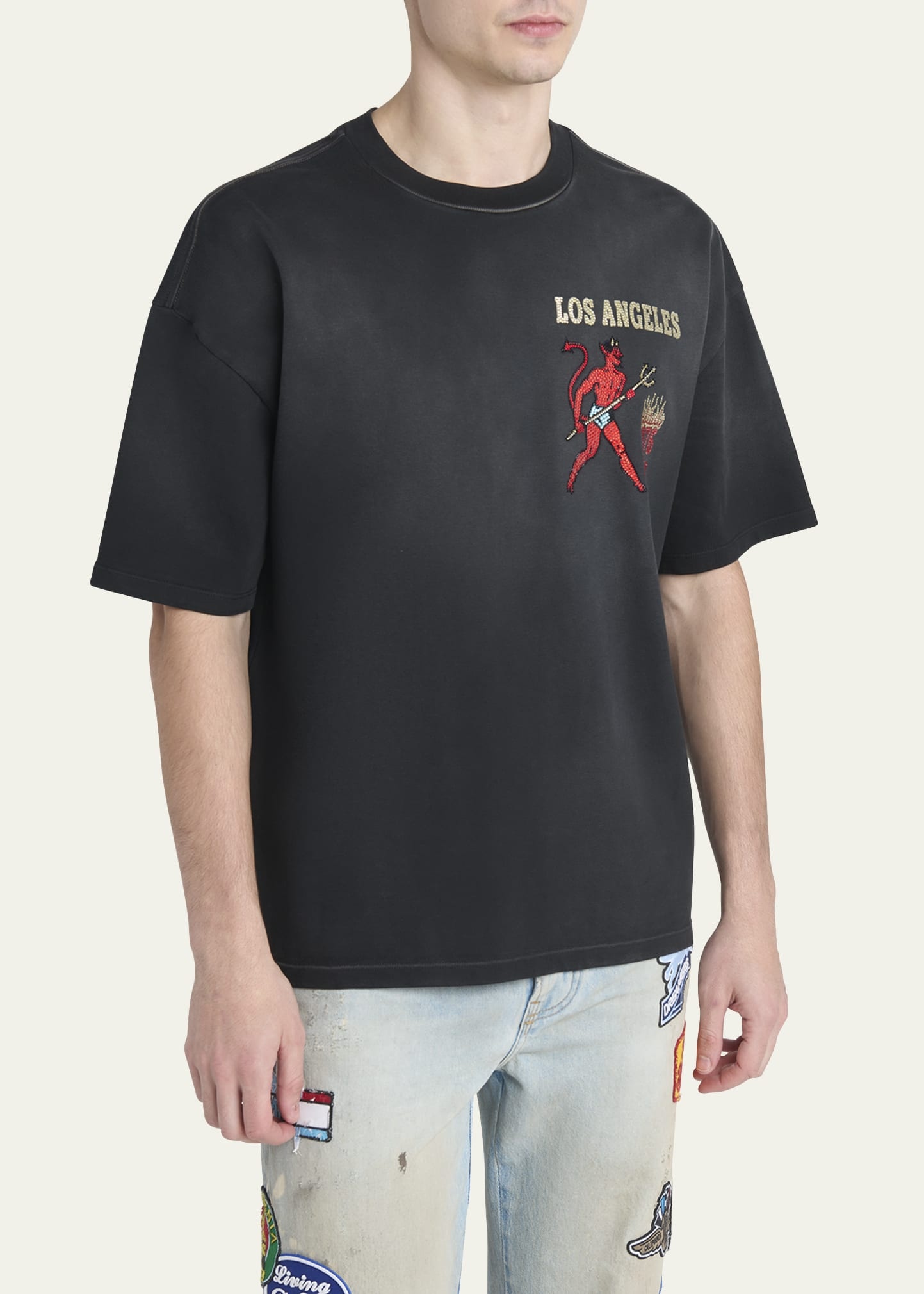 Men's Crystal Sinners Faded Cotton T-Shirt - 4