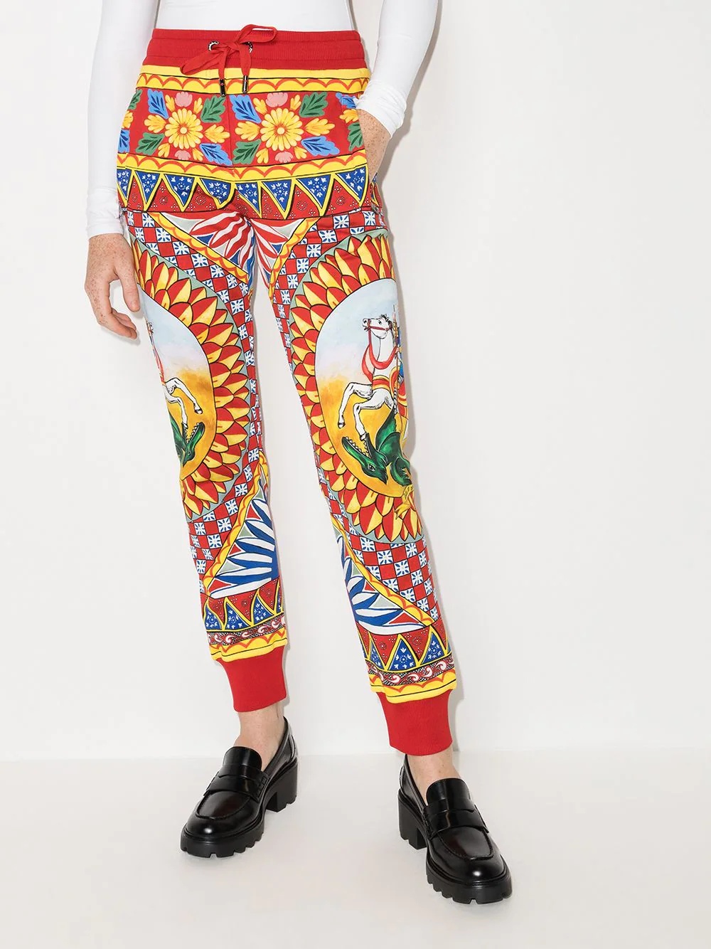 Caretto print jogging trousers - 2
