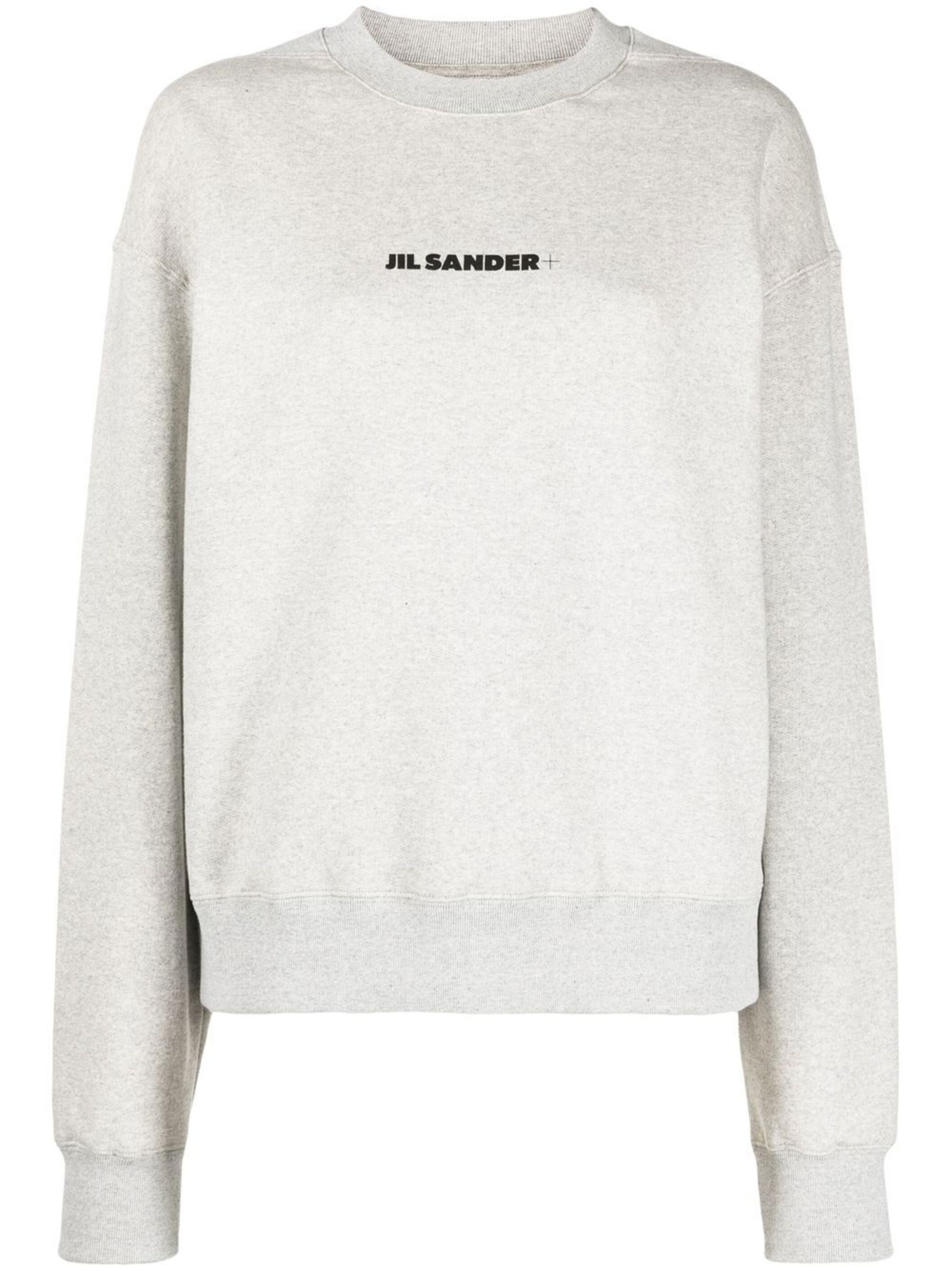 Grey Logo Print Cotton Sweatshirt - 1