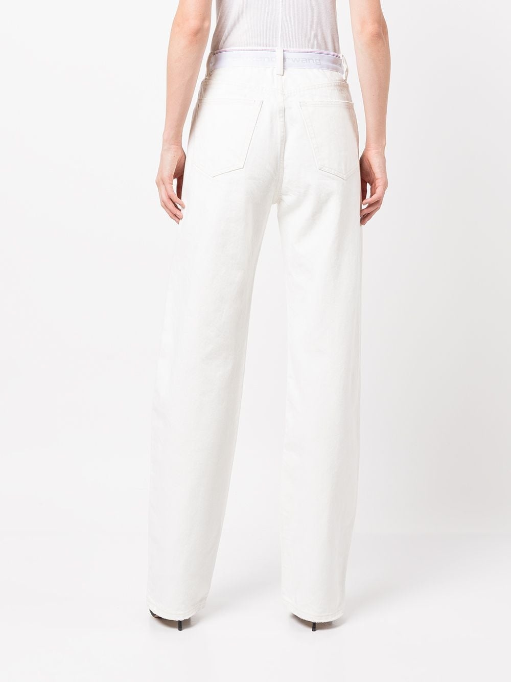 low-waist logo-waistband denim jeans - 4