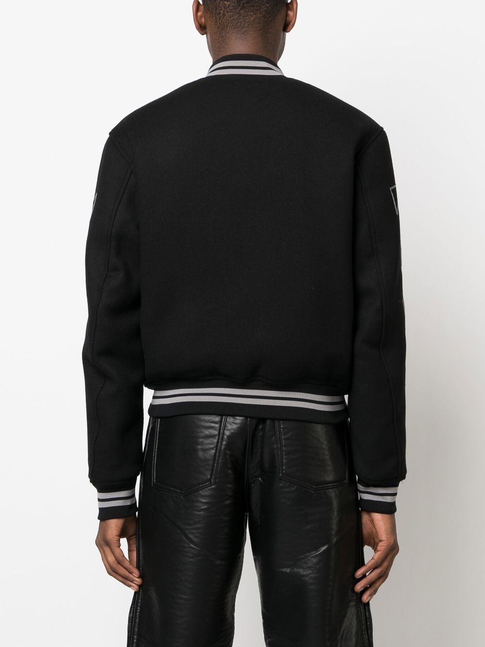 Diag logo-embroidered varsity jacket - 4