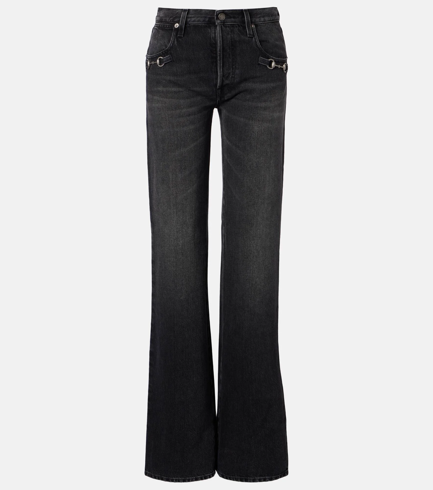 Horsebit wide-leg jeans - 1