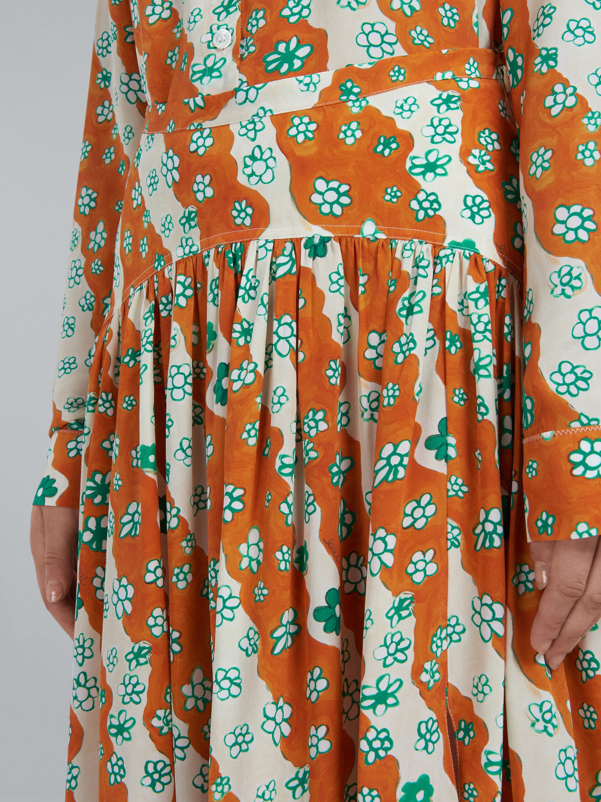 PRINTED LONG SILK SKIRT - 4