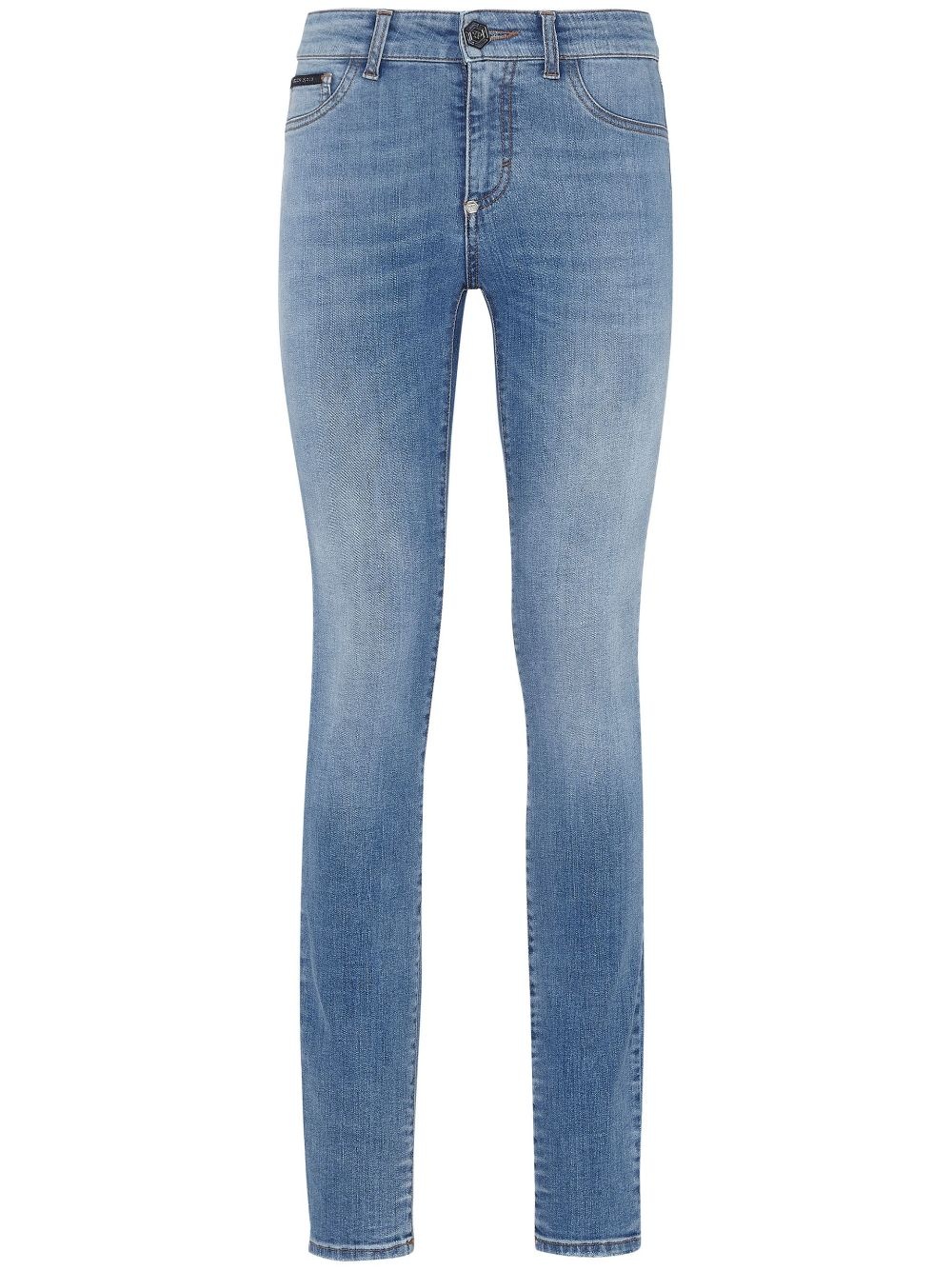 stone-washed jeggings - 1