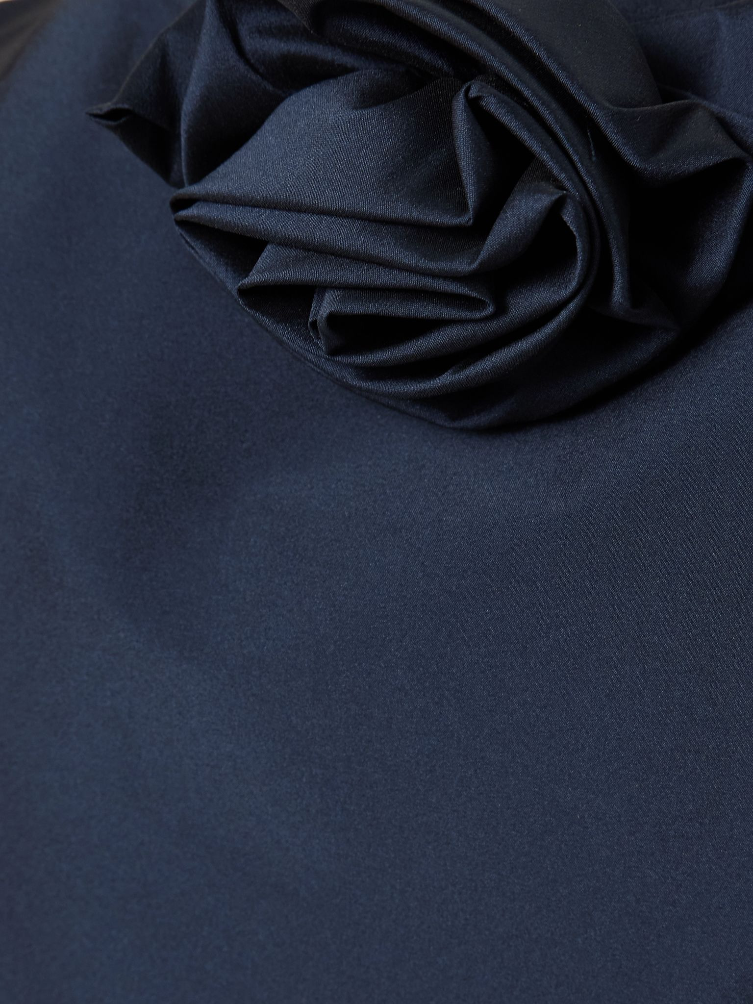 Lena strapless appliquéd taffeta maxi dress Navy - 4