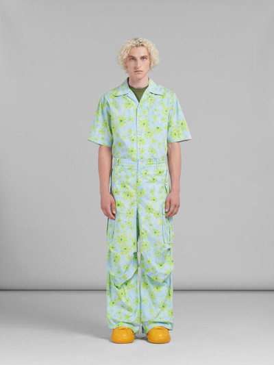 Marni BLUE POPLIN CARGO PANTS WITH PARADE PRINT outlook