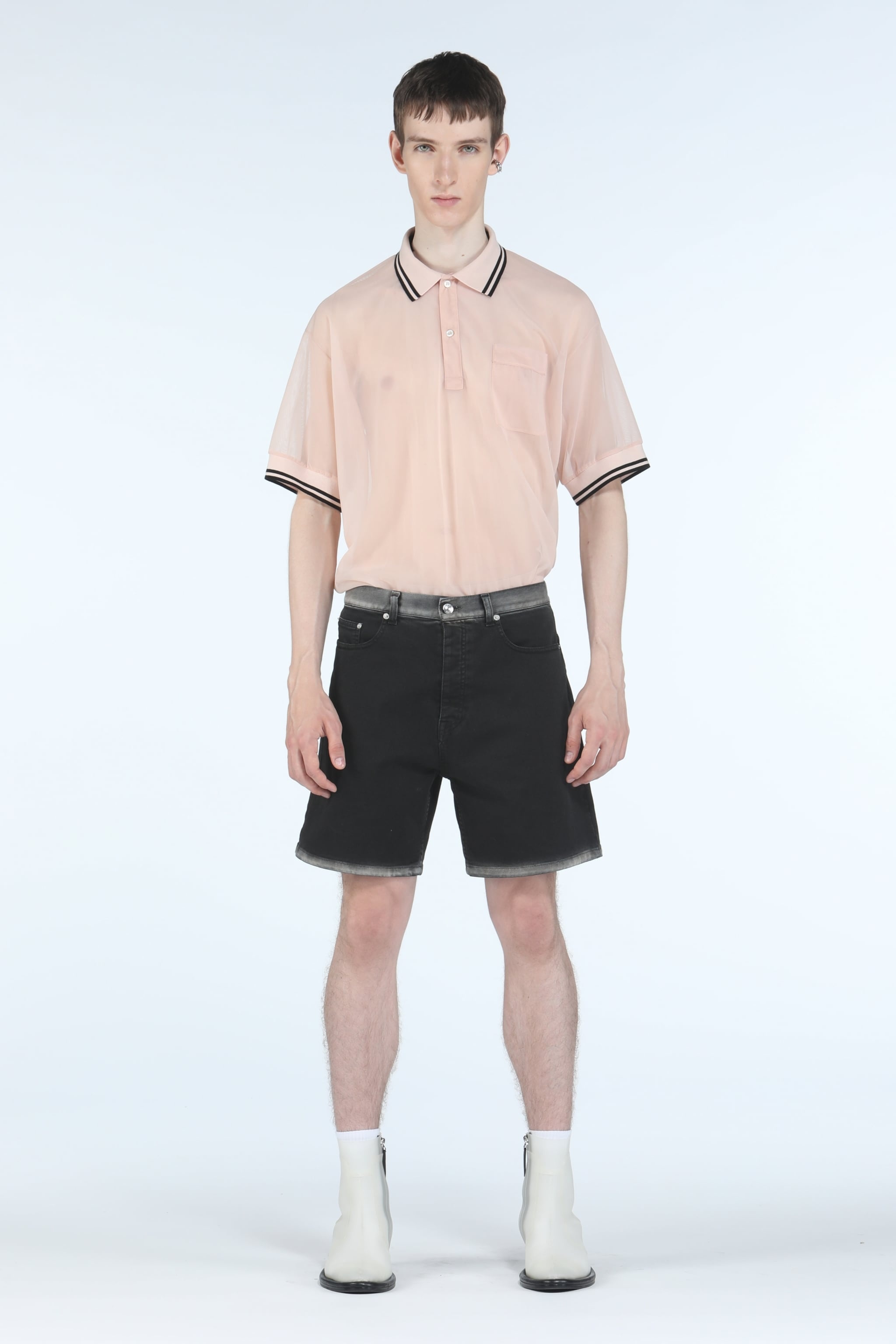 ACID-WASH DENIM SHORTS - 4