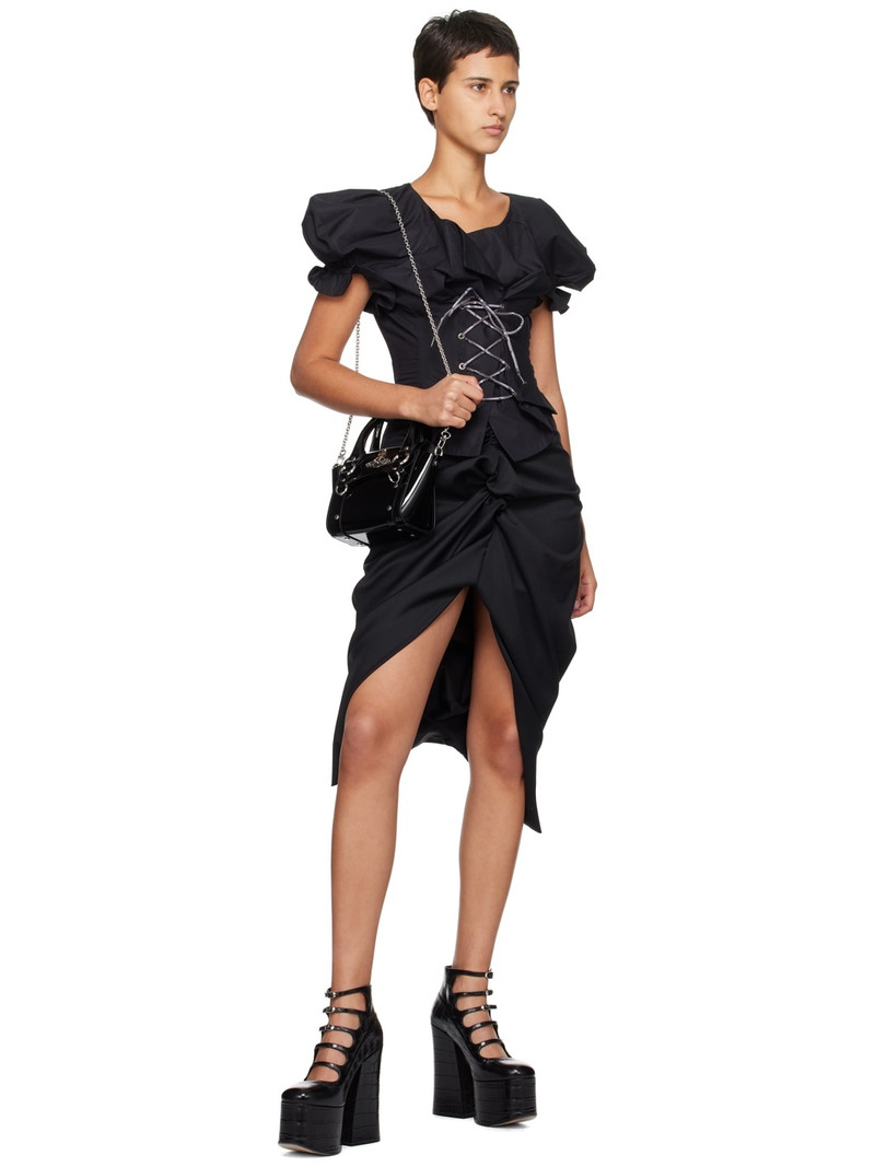 Marc Jacobs Black 'The Croc Embossed Kiki' Heels outlook