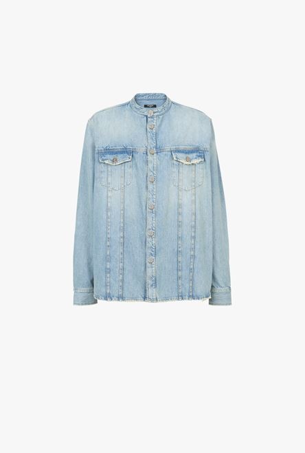 Light blue eco-designed denim shirt - 1