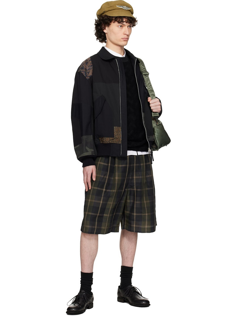Comme des Garçons Homme Black Nylon Back Satin Mix Jacket outlook