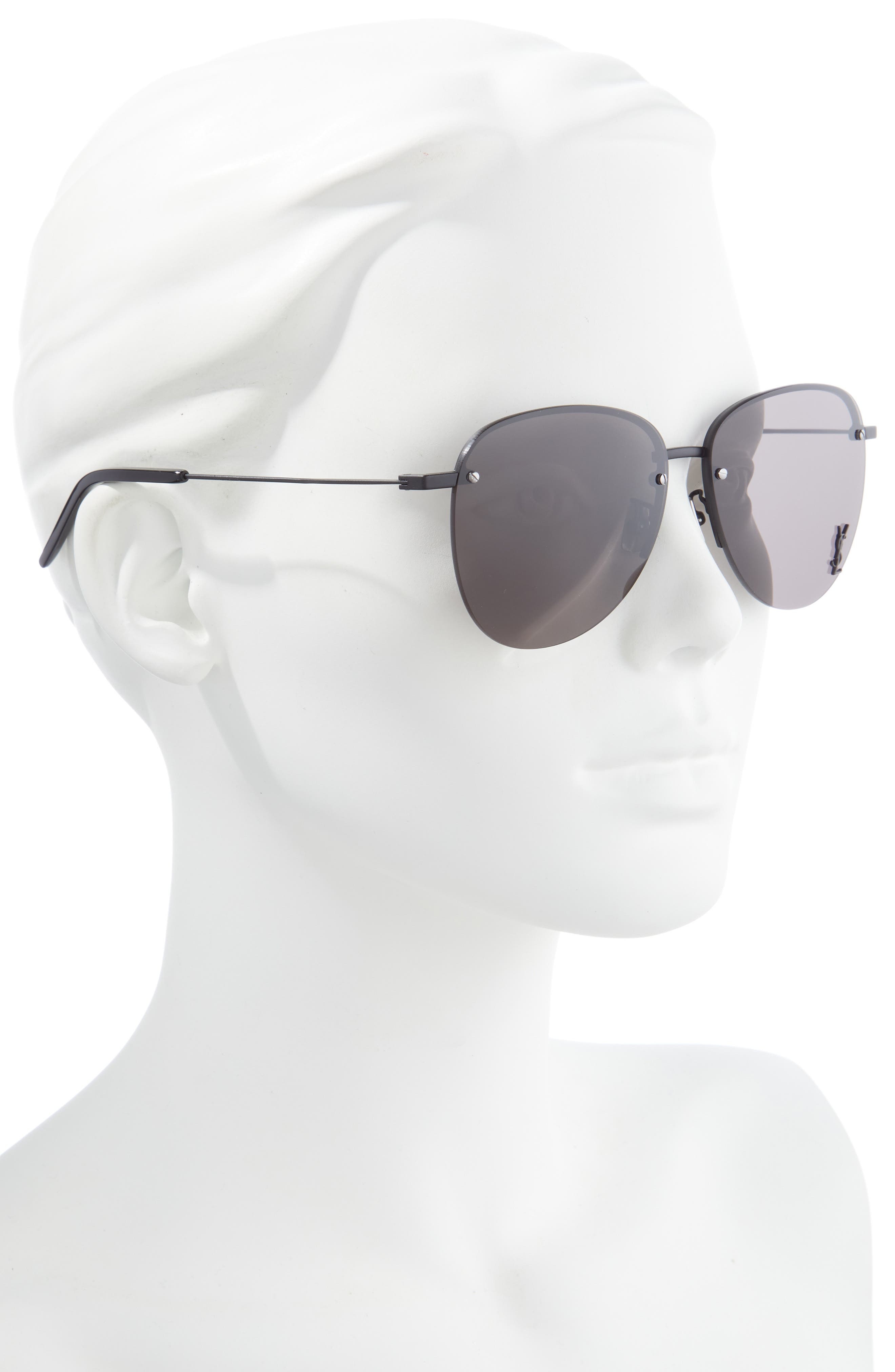 Saint Laurent 61mm Aviator Sunglasses in Black at Nordstrom - 3