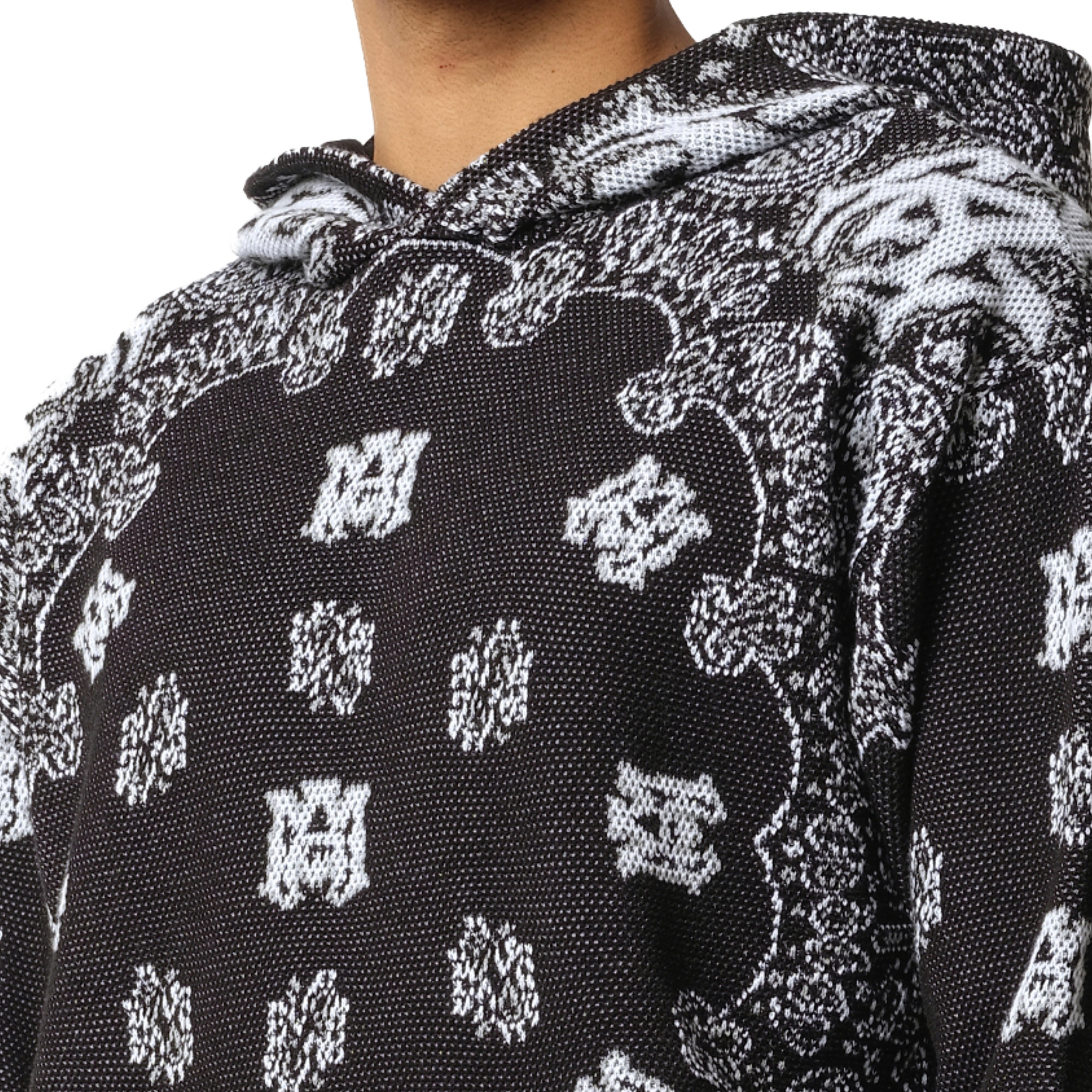 AMIRI Bandana Hoodie in Black/White | marais | REVERSIBLE