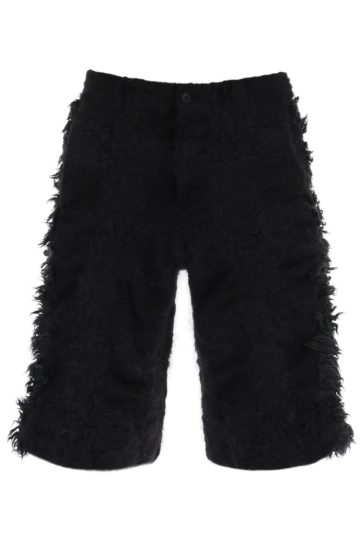 FUR-EFFECT KNITTED SHORTS - 1