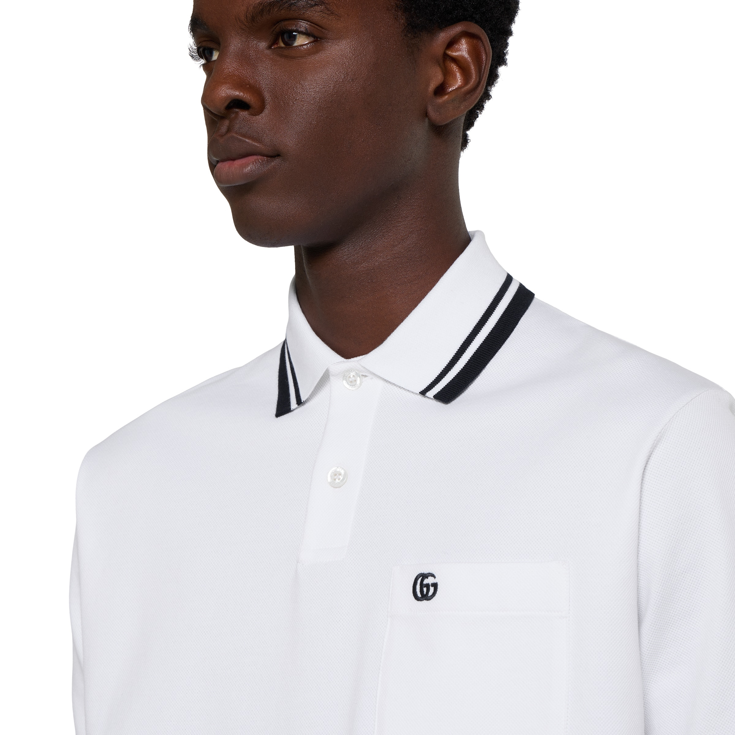 Cotton piquet polo shirt with embroidery - 5