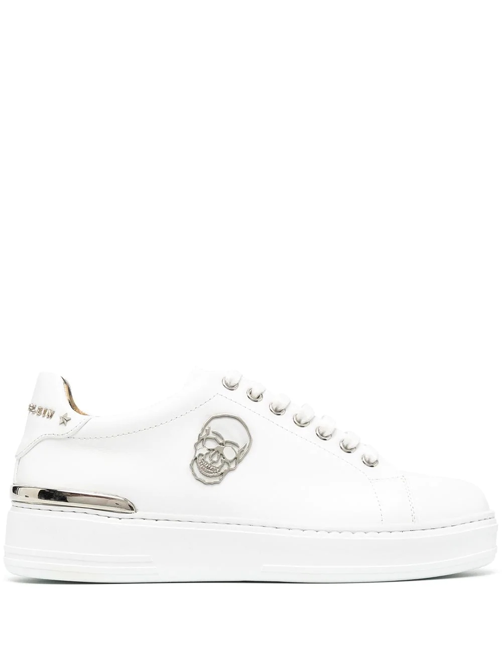 low-top skull sneakers - 1