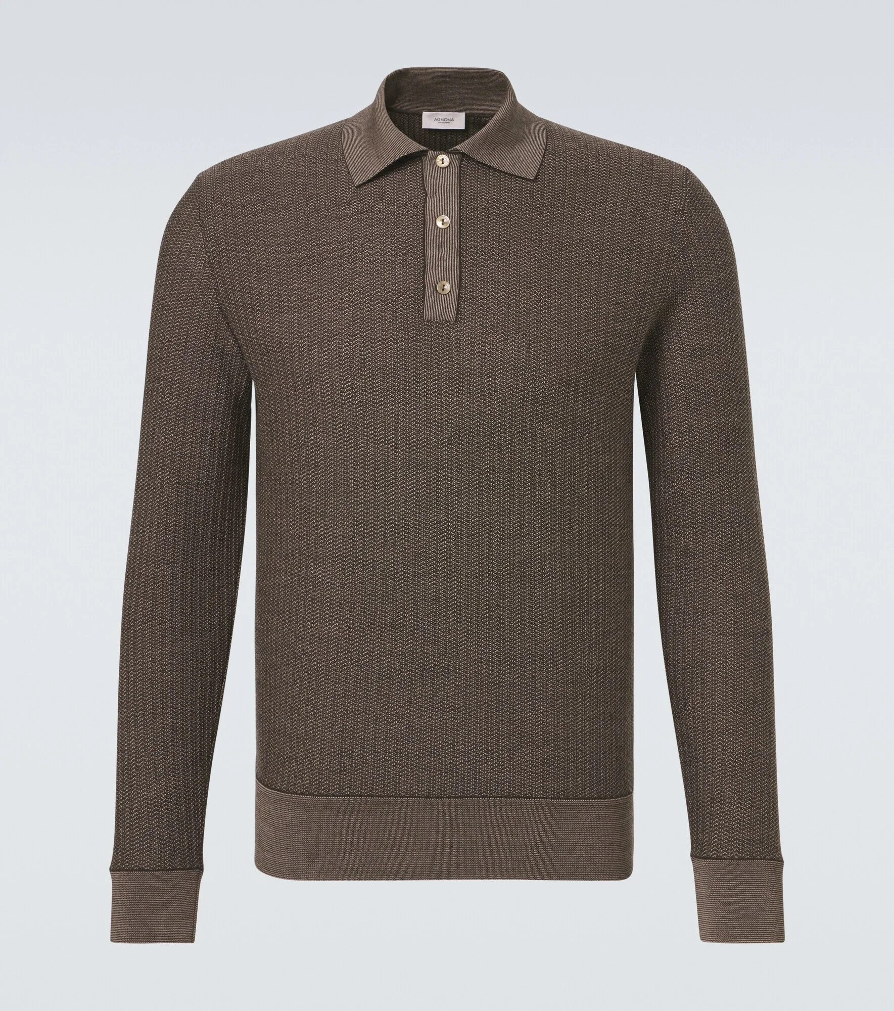 Wool and silk polo sweater - 1