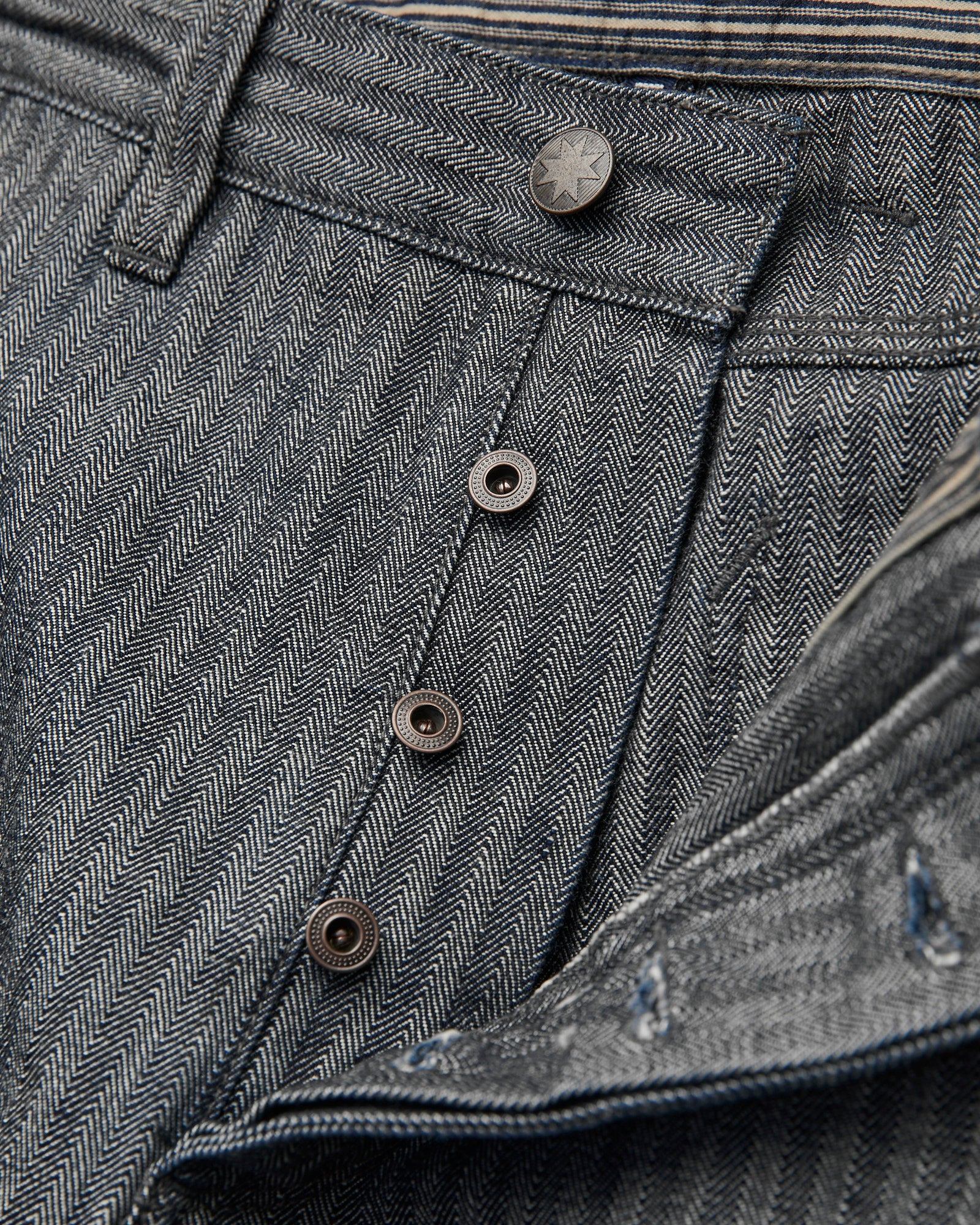 Ortega Pant in 13oz Grey Herringbone - 6