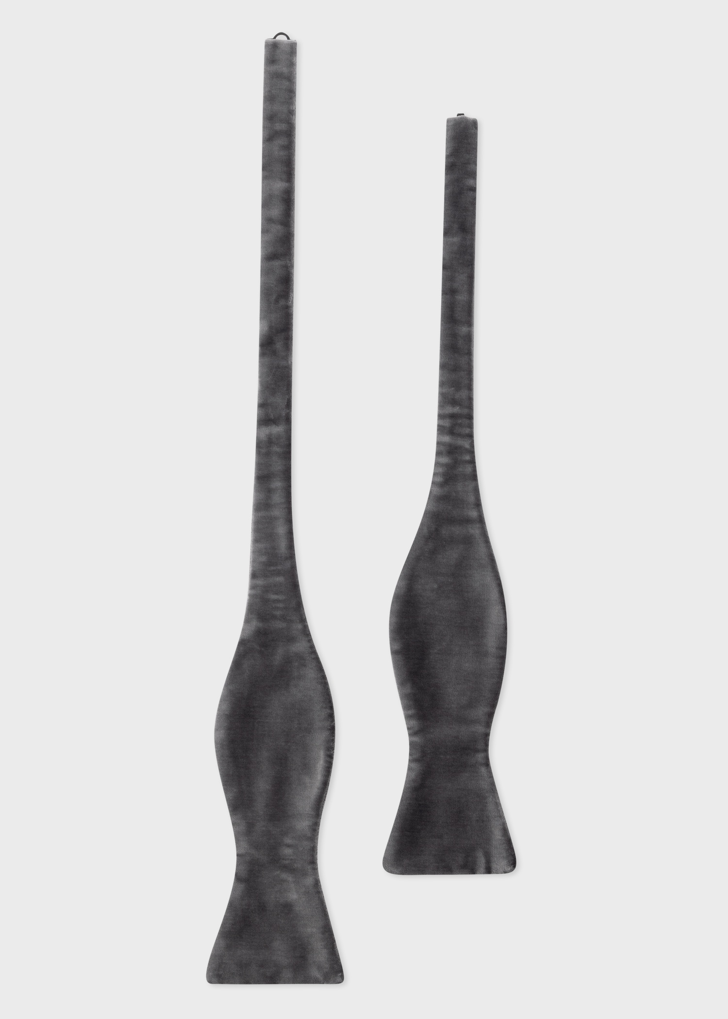 Grey Velvet Self-Tie Bow Tie - 3
