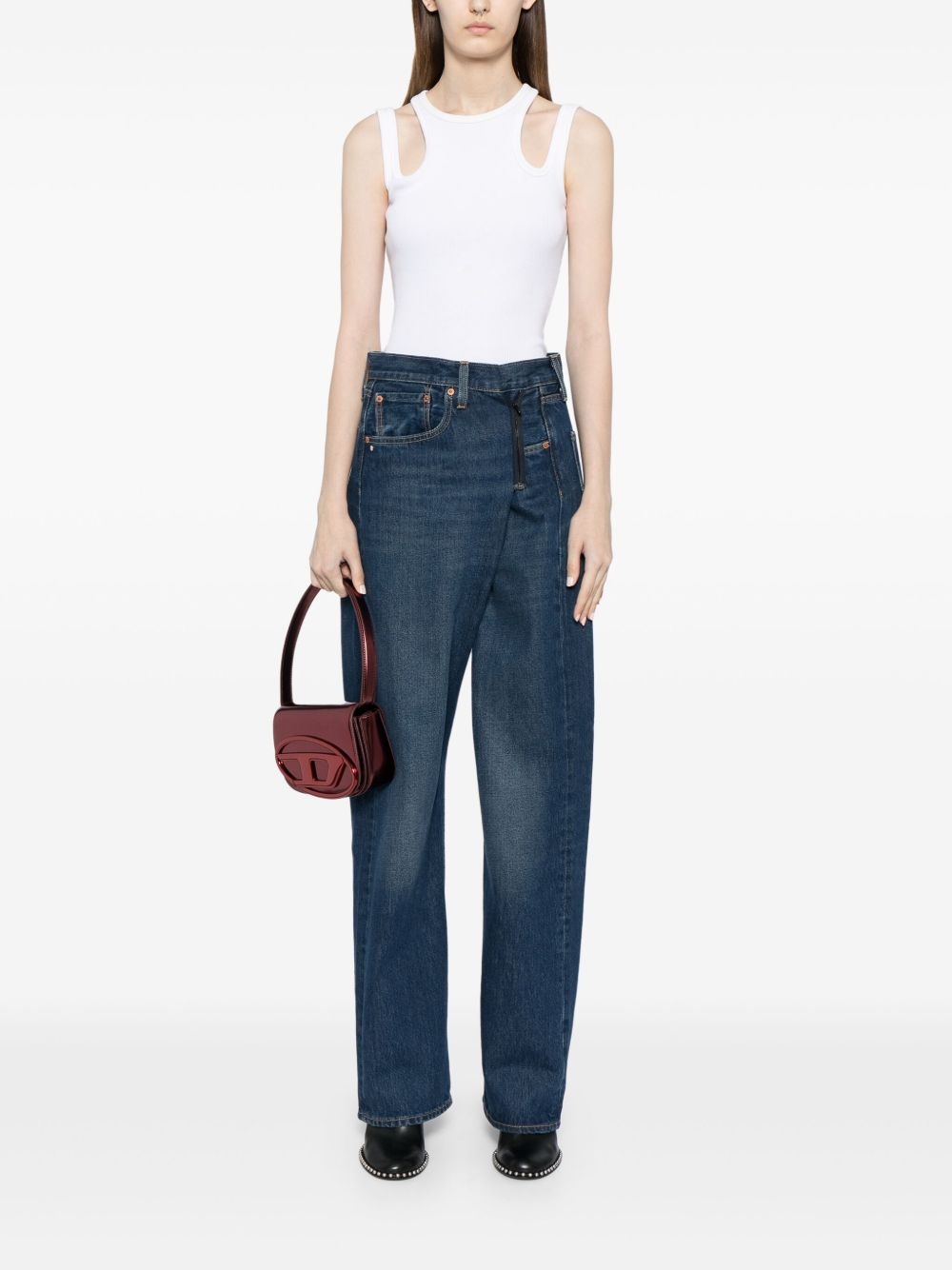 x Levi's zip-detail cotton jeans - 3