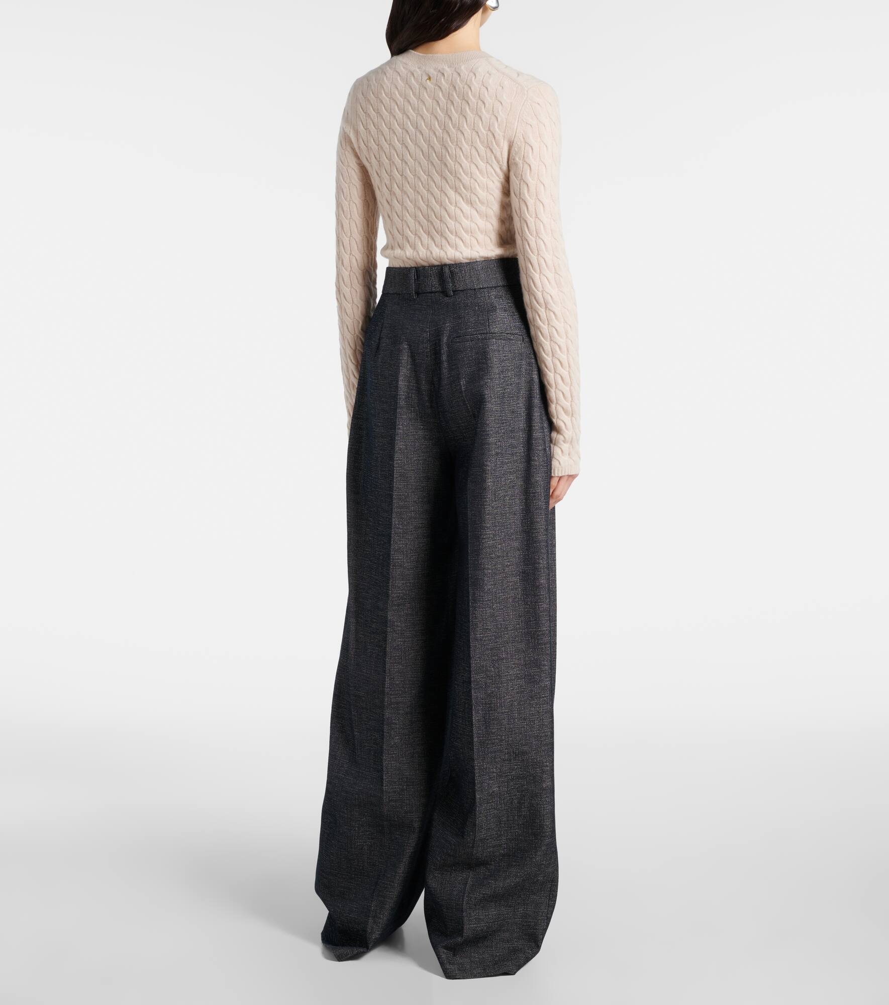 Jess cotton and silk wide-leg pants - 3