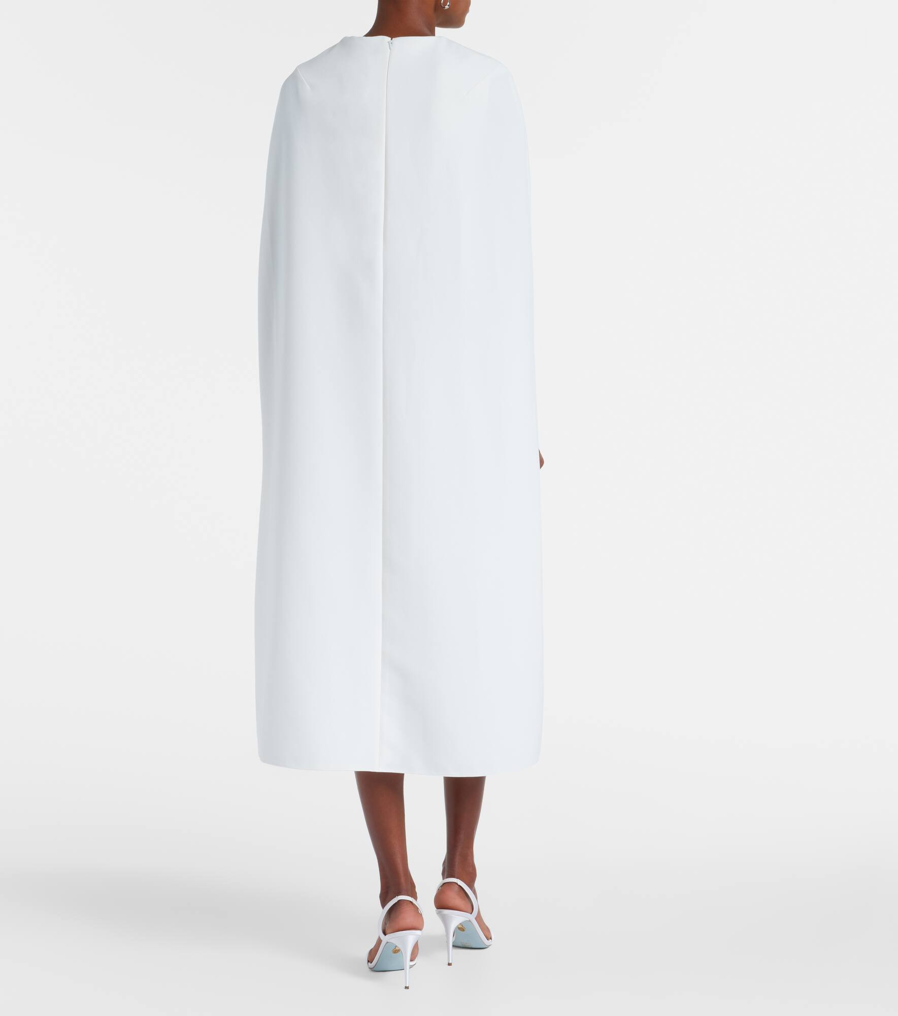 Bridal Oria caped crêpe midi dress - 3
