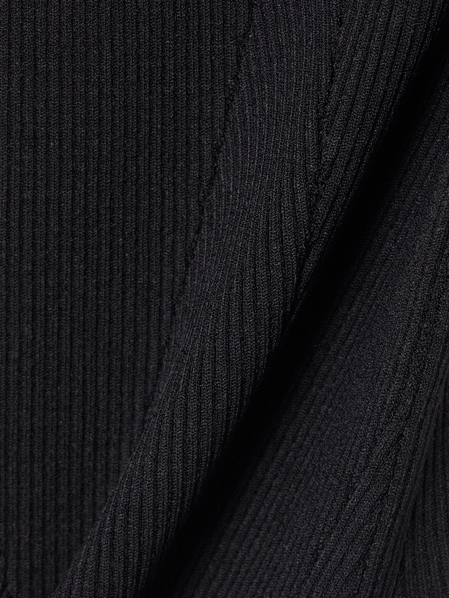 Off-the-shoulder paneled ribbed-knit top Black - 4