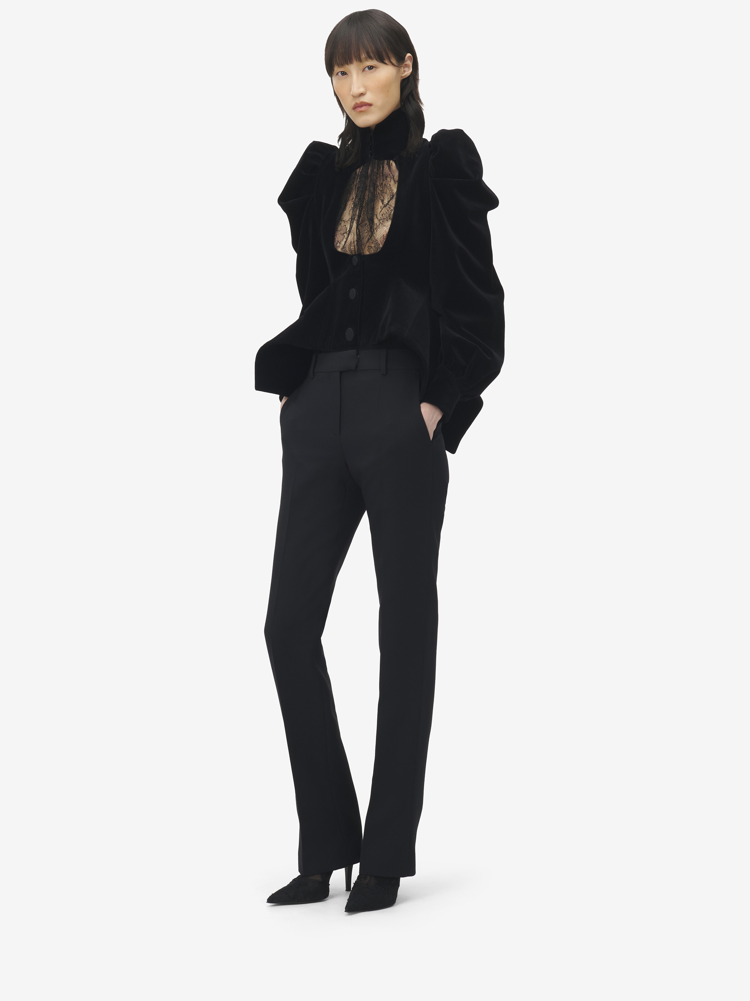Floral Lace Panel Jacket - 3