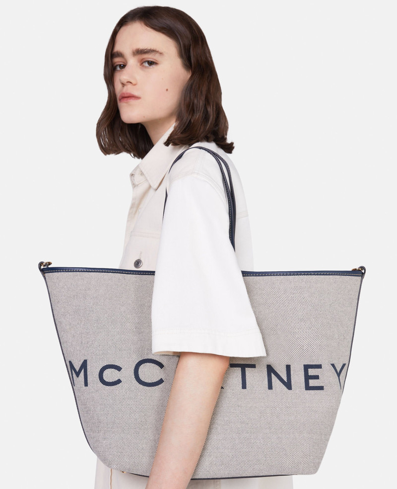 Logo Canvas Beach Tote Bag 3