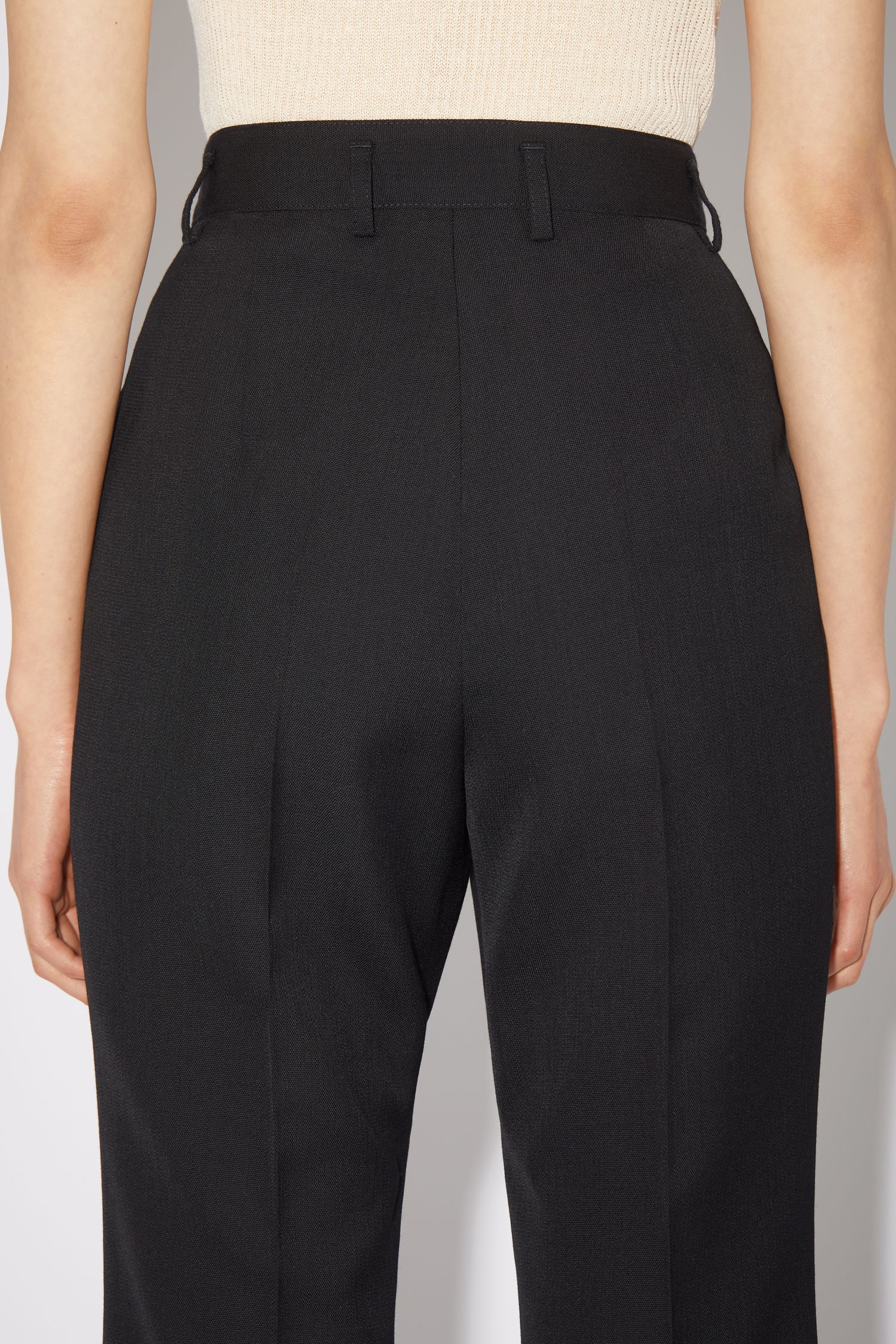 Flared wool-blend trousers - Black - 6