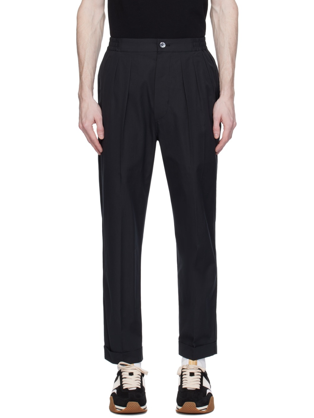 Black Pleat Pants - 1