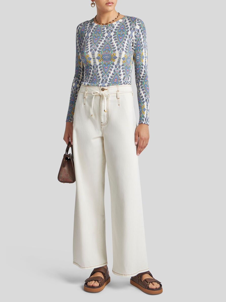 SILK-BLEND MEDALLION AND PAISLEY SWEATER - 4