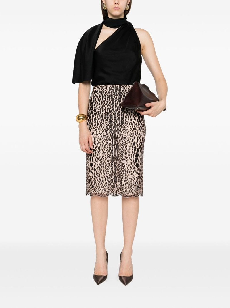 TOM FORD leopard-print lace skirt outlook