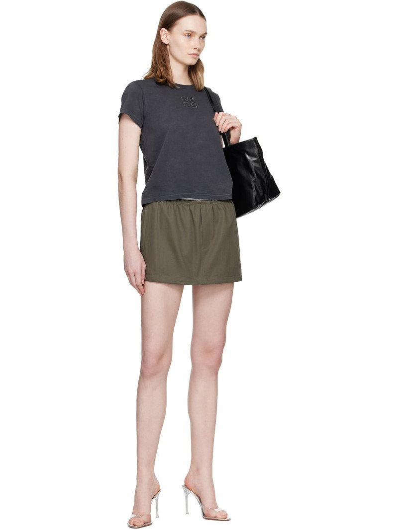 Alexander Wang Gray Hotfix Logo Shrunken T-shirt outlook