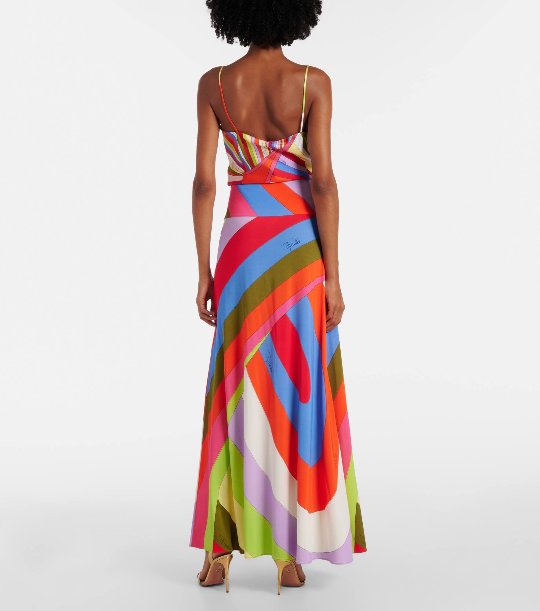 Iride jersey satin maxi skirt - 3