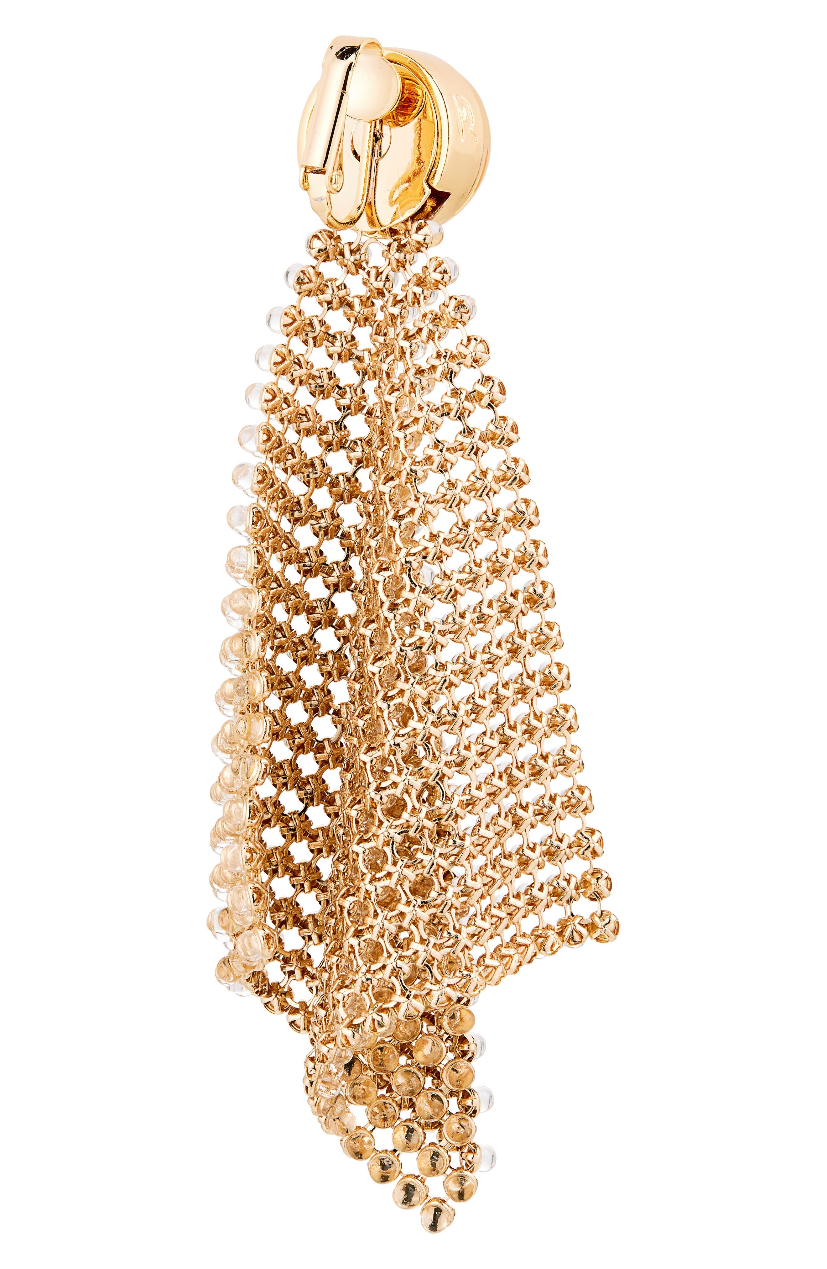 Rabanne Crystal Mesh Drop Earrings in Gold /Transparent at Nordstrom - 4
